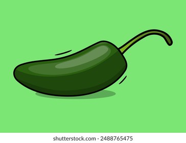 Fresh Whole Jalapeno Peppers in Vector Design