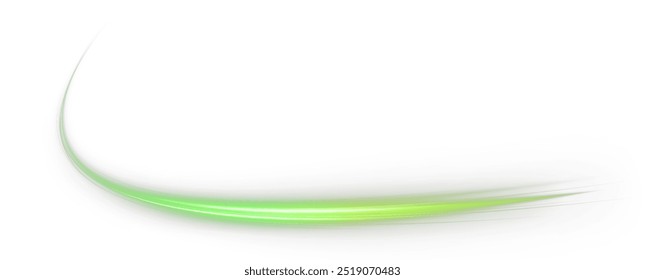 Fresh wind swirls with green leaves and glitter and neon green lines . Cool air twirl and swirl effect with flying mint leaves. Light effect for advertising of refreshing drinks, cocktails