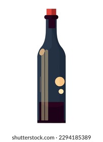 fresh wine drink in black bottle icon