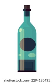 fresh wine drink in blue bottle icon