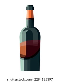 fresh wine drink in gray bottle icon