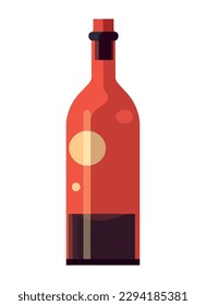 fresh wine drink in red bottle icon