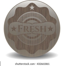 Fresh wooden emblem. Retro