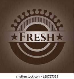 Fresh wooden emblem. Retro