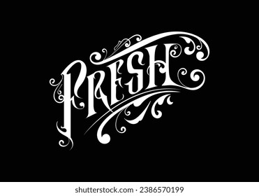 FRESH word custom lettering style