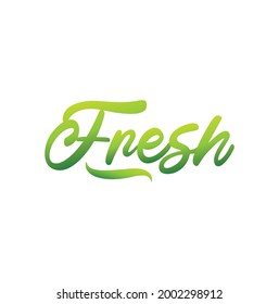 Fresh word hand lettering, label, vector.