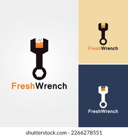 Vector de diseño de logotipo en llave fresca