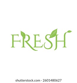 fresh writing icon with some leaves decoration without background
