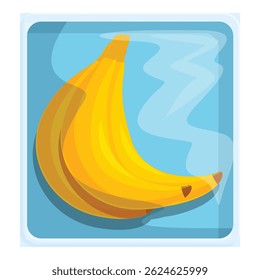 Banana fresca amarela está sendo embalada a vácuo, prolongando sua vida útil para exibição em supermercado