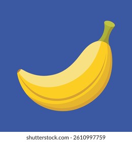 Fresh yellow banana half peeled vector art for tropical fruit concepts and organic themes