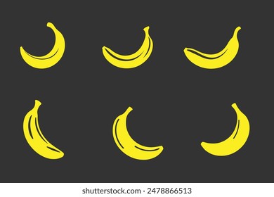 A fresh, yellow banana still in its peel. A natural, tropical product. An entire, ripe, exotic banana. A colored, flat vector illustration on an isolated white background.