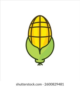 Fresh yellow corn on the cob editable vector illustration, high quality vegetable illustration suitable for food packaging, healthy menu food concept