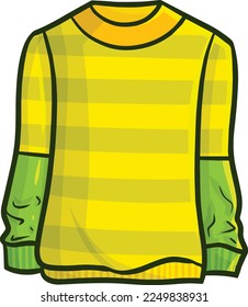 Fresh yellow green long sleeve cartoon illustration