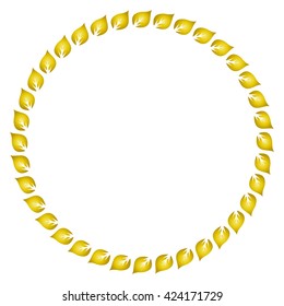 Fresh yellow leaves vector border and frame