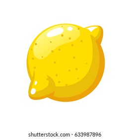 Fresh yellow Lemon fruit in flat style