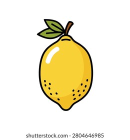 Fresh yellow lemon fruit with green leaves illustration ingredient nutrition illustration agriculture refreshing