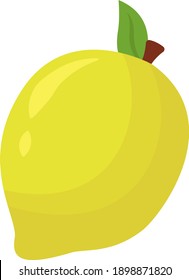 Fresh yellow lemon, illustration, vector on a white background.