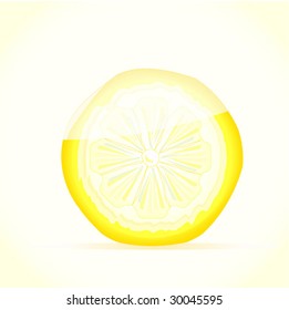 Fresh yellow lemon. Vector illustration.