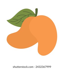 Fresh Yellow mango with mango leaves