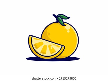 Fresh yellow orange fruit design