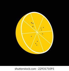 frisch gelbe orangefarbene Fruchtflaeche
