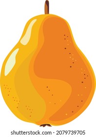 Fresh yellow pear. Vector illustration