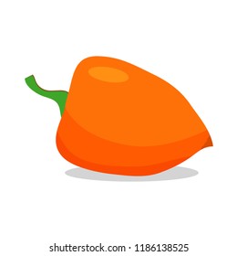 Fresh yellow pepper vegetable isolated icon. Yellow sweet bulgarian bell pepper
