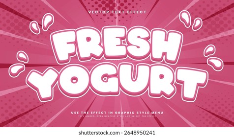 Fresh Yogurt 3d editable text effect template Suitable for cartoon theme