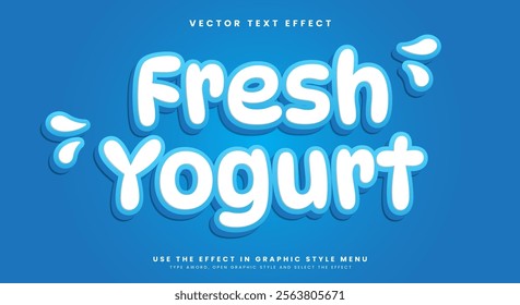 Fresh Yogurt editable text effect template Suitable for fresh food theme