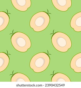 fresh young coconut seamless pattern isolated on color background. tropical vector illustration.