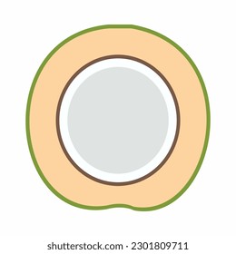 fresh young coconut in vector format and various style
