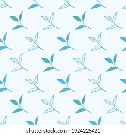 Fresh Young Leaves Vector Graphic Art Seamless Pattern can be use for background and apparel design