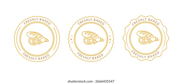 Freshly Baked Bread Bakery Badge Label Stamp