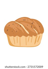freshly baked bread close up illustration