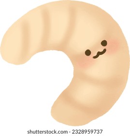 Freshly baked bread with cute smiley face.