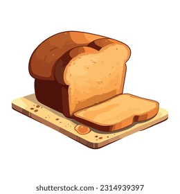 Frisch gebackenes Brot, eine köstliche Mahlzeit erwartet eine Ikone einzeln
