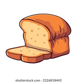 Freshly baked bread, a gourmet snack icon isolated