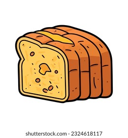 Freshly baked bread with honey and butter icon isolated