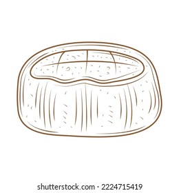 freshly baked bread icon isolated flat