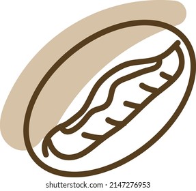 Freshly baked bread, illustration, vector on a white background.