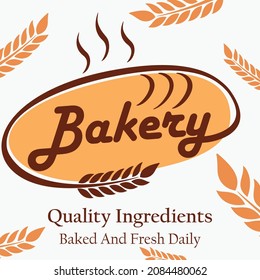freshly baked bread logo using selected ingredients and freshly made every day