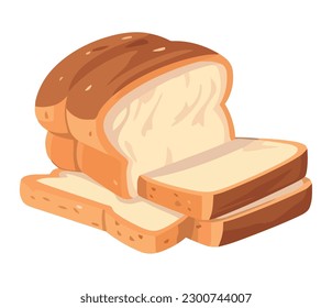 Freshly baked bread, a mealtime delight icon isolated