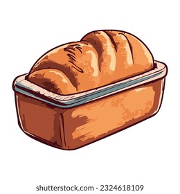 Freshly baked bread, a mealtime delight icon isolated