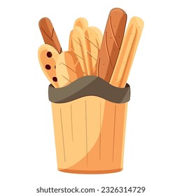 Freshly baked bread, a mealtime delight icon isolated