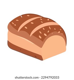 Freshly baked bread organic meals icon isolated