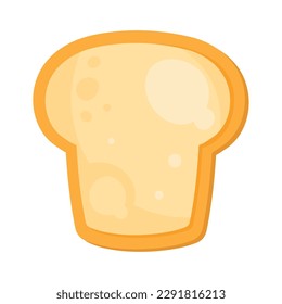 Freshly baked bread slice over white