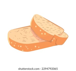 Freshly baked bread slices, perfect for lunch icon isolated