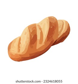 Freshly baked bread, a snack icon isolated