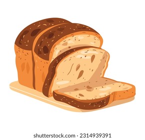 Freshly baked bread sweet icon isolated