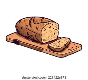 Freshly baked bread, a symbol of gourmet cuisine isolated